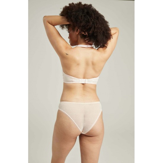 The Sheer Deco High Leg Brief Black