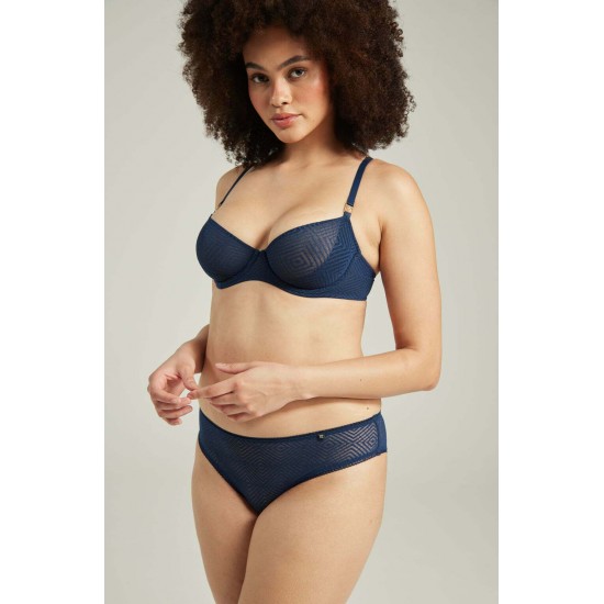 The Sheer Deco Lift Balcony Bra Navy Up to GG Cup The Sheer Deco Lift Balcony Bra Navy Up to GG Cup