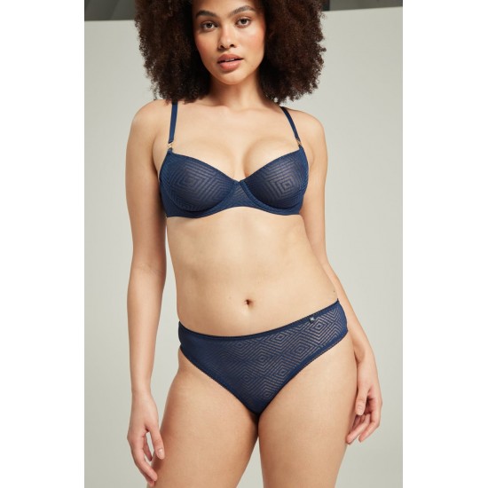 The Sheer Deco Lift Balcony Bra Navy Up to GG Cup The Sheer Deco Lift Balcony Bra Navy Up to GG Cup