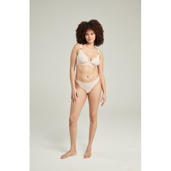 The Sheer Deco Barely There Thong Blush Pink The Sheer Deco Barely There Thong Blush Pink