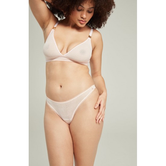 The Sheer Deco Barely There Thong Blush Pink The Sheer Deco Barely There Thong Blush Pink