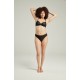The Sheer Deco High Leg Brief Black