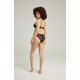 The Sheer Deco High Leg Brief Black