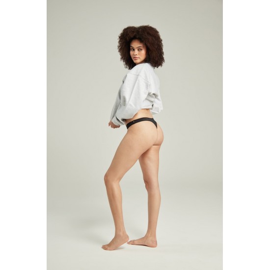 The Sheer Deco Barely There Thong Black The Sheer Deco Barely There Thong Black
