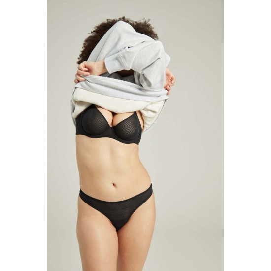 The Sheer Deco Lift Balcony Bra Black Up to GG Cup The Sheer Deco Lift Balcony Bra Black Up to GG Cup