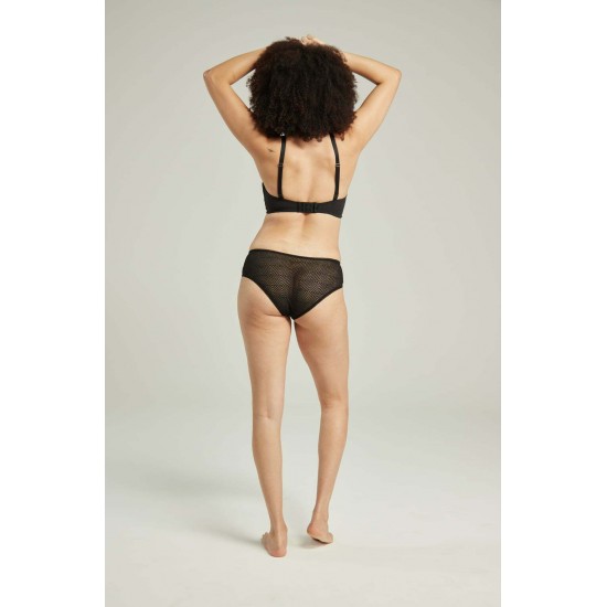 The Sheer Deco Hipster Brief Black The Sheer Deco Hipster Brief Black
