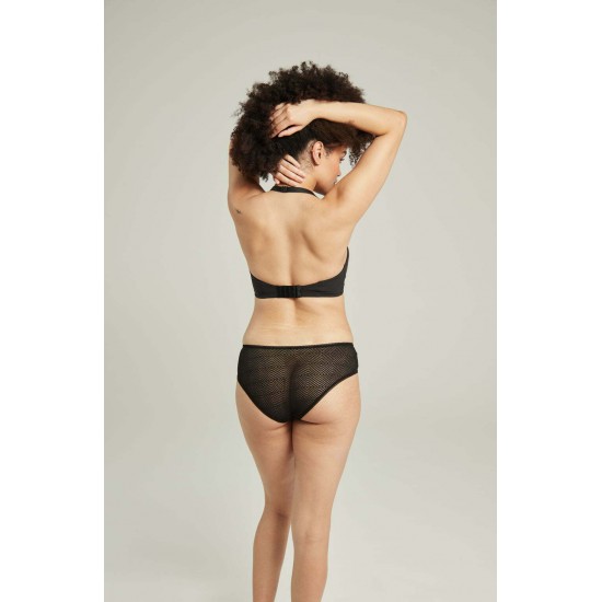 The Sheer Deco Hipster Brief Black The Sheer Deco Hipster Brief Black