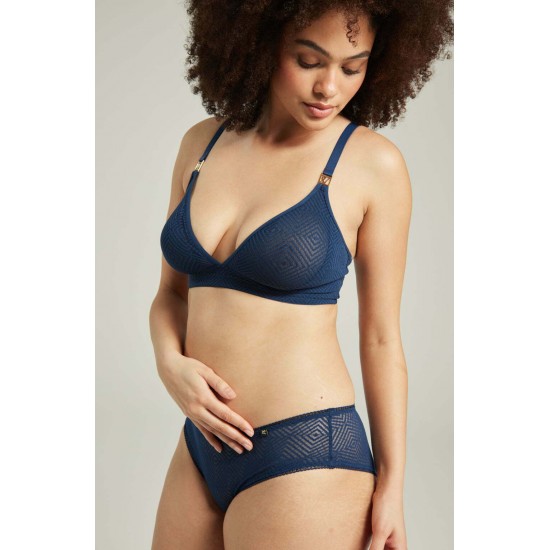 The Sheer Deco Easy Does It Bralette Navy Up to G Cup The Sheer Deco Easy Does It Bralette Navy Up to G Cup