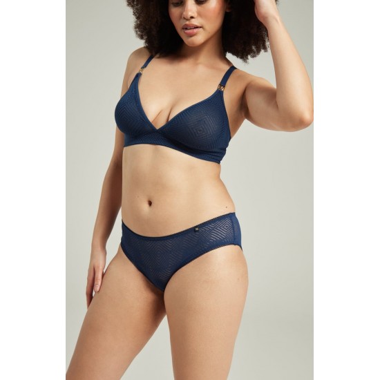 The Sheer Deco Hipster Brief Navy The Sheer Deco Hipster Brief Navy