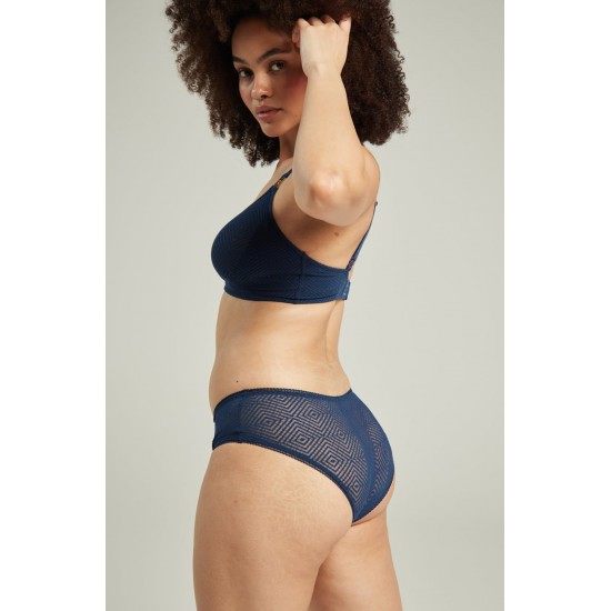 The Sheer Deco Hipster Brief Navy The Sheer Deco Hipster Brief Navy