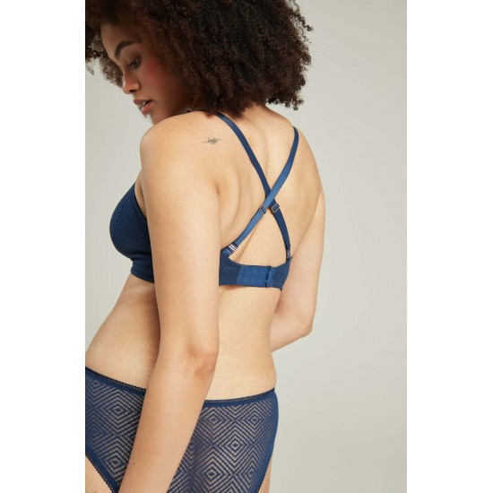 The Sheer Deco Easy Does It Bralette Navy Up to G Cup The Sheer Deco Easy Does It Bralette Navy Up to G Cup