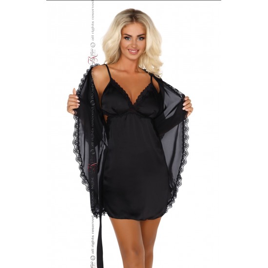 Beauty Night BN6487 Shannon Dressing Gown Black Beauty Night BN6487 Shannon Dressing Gown Black