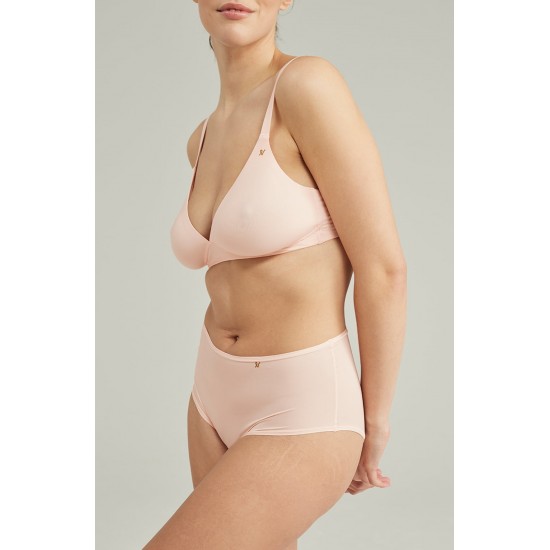 The Second Skin Stretch High Waist Brief Blush Pink The Second Skin Stretch High Waist Brief Blush Pink