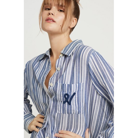 The Midi Shirt French Navy Stripe