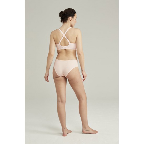 The Second Skin Stretch Mid Rise Waist Brief Blush Pink The Second Skin Stretch Mid Rise Waist Brief Blush Pink