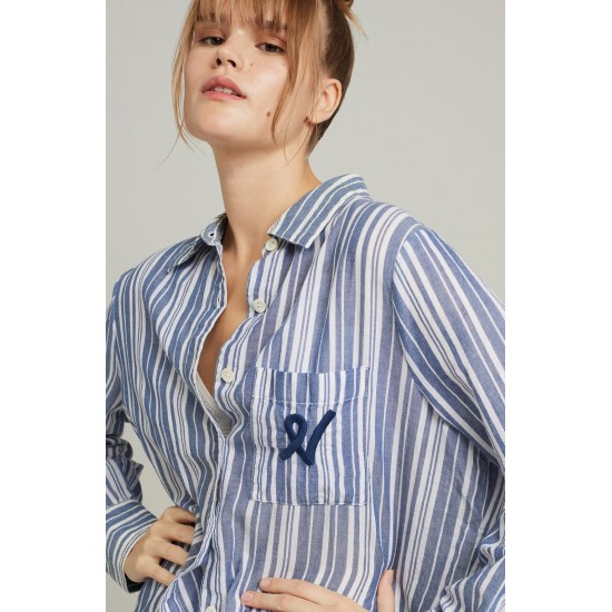 The Midi Shirt French Navy Stripe