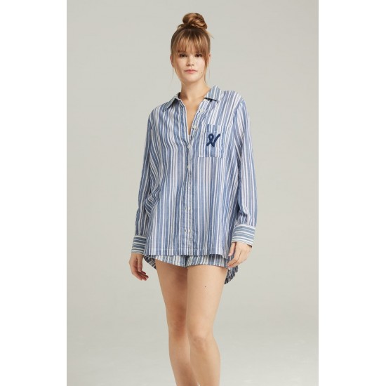 The Midi Shirt French Navy Stripe