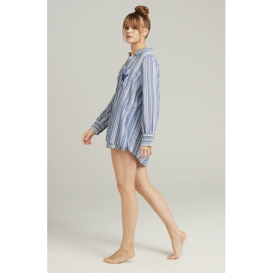 The Midi Shirt French Navy Stripe