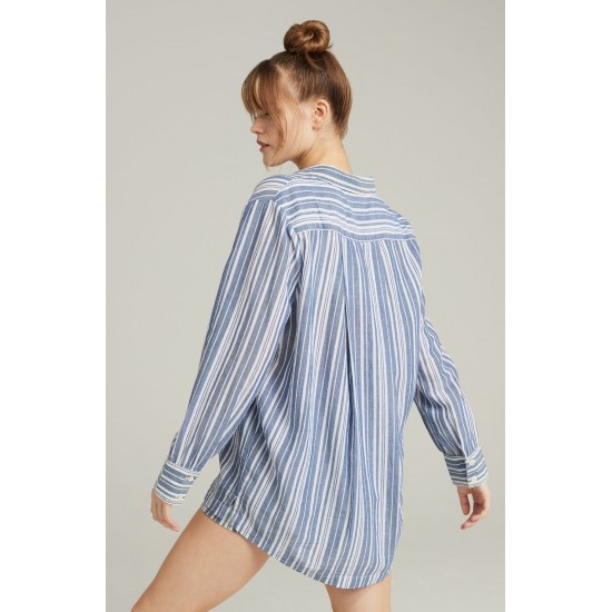 The Midi Shirt French Navy Stripe