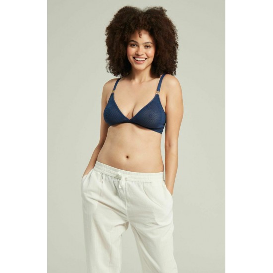 The Sheer Deco Easy Does It Bralette Navy Up to G Cup The Sheer Deco Easy Does It Bralette Navy Up to G Cup