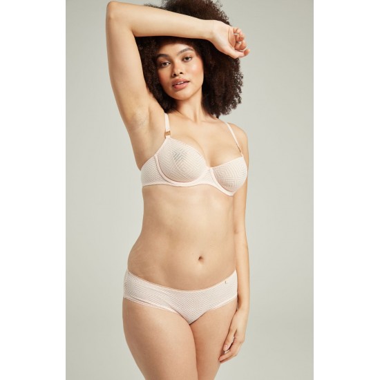 The Sheer Deco Lift Balcony Bra Blush Pink Up to GG Cup The Sheer Deco Lift Balcony Bra Blush Pink Up to GG Cup
