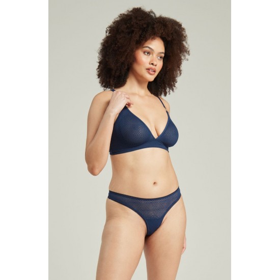 The Sheer Deco Easy Does It Bralette Navy Up to G Cup The Sheer Deco Easy Does It Bralette Navy Up to G Cup