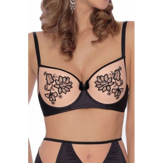 Roza Mehendi Push Up Bra Black