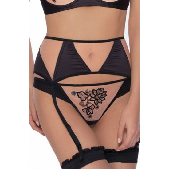 Roza Mehendi Suspender Belt Black Roza Mehendi Suspender Belt Black