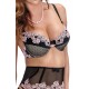 Roza Nefer Push Up Bra Black-Salmon Roza Nefer Push Up Bra Black-Salmon