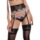 Roza Nefer Suspender Belt Black-Salmon