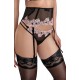 Roza Nefer Suspender Belt Black-Salmon