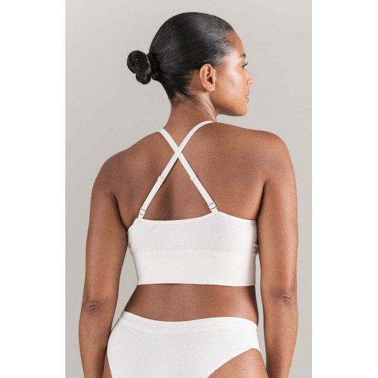 The TENCEL™ Seamless Bralette White Sand