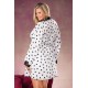 Shirley of Hollywood X25799 Heart Print & Lace Robe