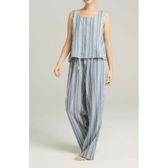 The Classic Trouser French Navy Stripe