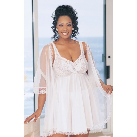 Shirley of Hollywood X3595 White 3 Piece Babydoll Shirley of Hollywood X3595 White 3 Piece Babydoll