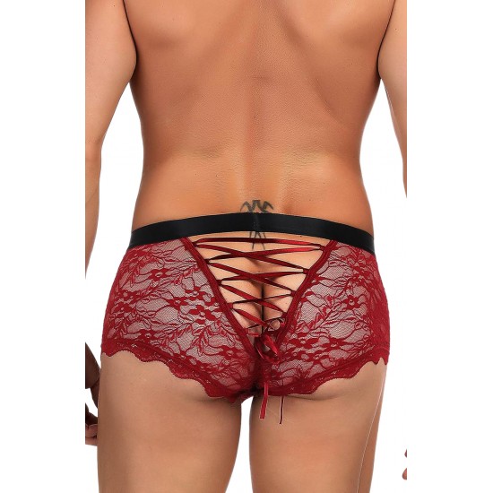 YesX YX976 Mens Boxer Brief Red/Black