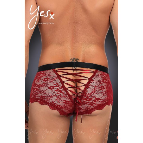 YesX YX976 Mens Boxer Brief Red/Black