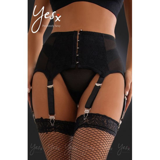 YesX YX977 Garter & Thong Black