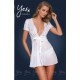Yesx YX169 3pc Gown,panty & Belt White