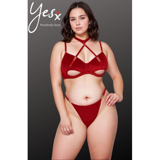 YesX YX872Q Hollow Cut Halter Bra Set Up To 2XL YesX YX872Q Hollow Cut Halter Bra Set Up To 2XL