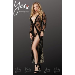 YesX YX824 Dressing Gown Black YesX YX824 Dressing Gown Black