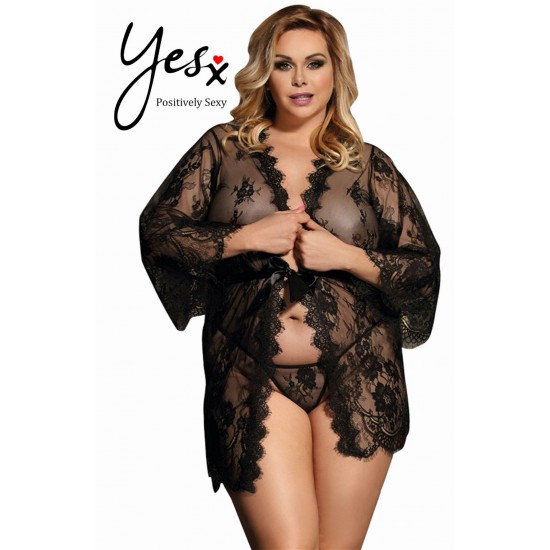 YesX YX827Q Robe Set Black - Up to 6XL