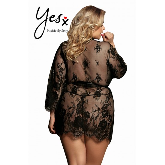 YesX YX827Q Robe Set Black - Up to 6XL