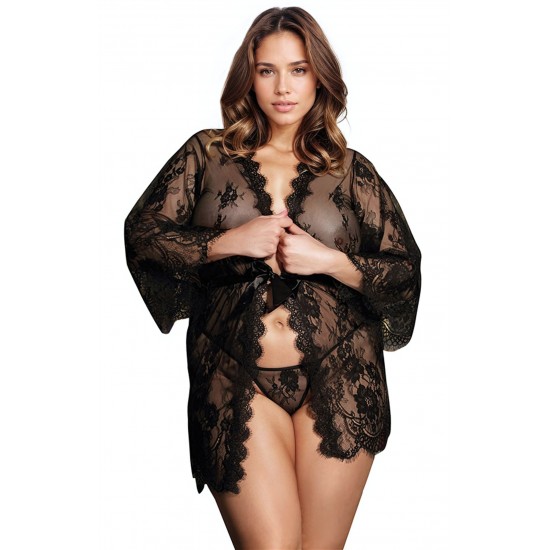 YesX YX827Q Robe Set Black - Up to 6XL