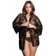 YesX YX827Q Robe Set Black - Up to 6XL