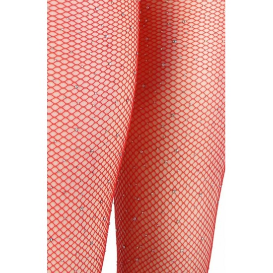 YesX YX852 Sparkly Fishnet Red YesX YX852 Sparkly Fishnet Red