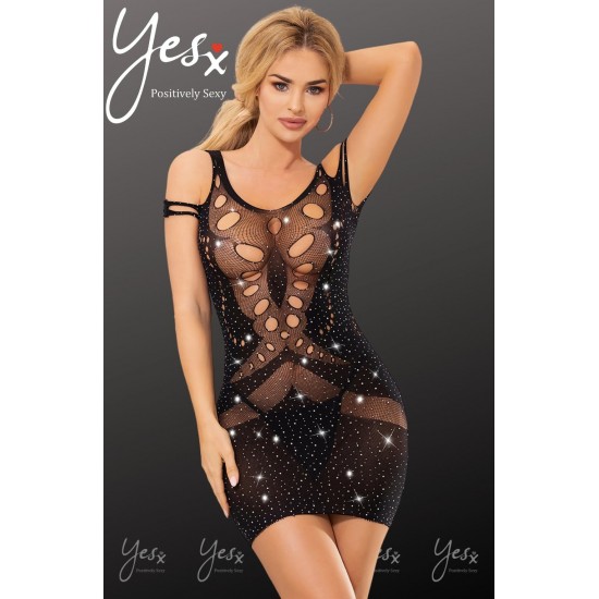 YesX YX853 Sparkly Black Dress YesX YX853 Sparkly Black Dress