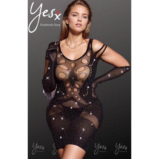 YesX YX853Q Sparkly Black Dress YesX YX853Q Sparkly Black Dress