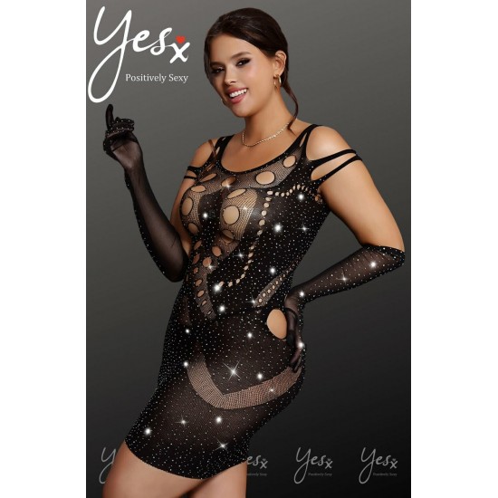YesX YX853Q Sparkly Black Dress YesX YX853Q Sparkly Black Dress