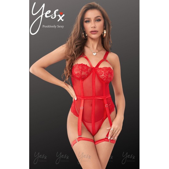 YesX YX858 Red Bodysuit YesX YX858 Red Bodysuit